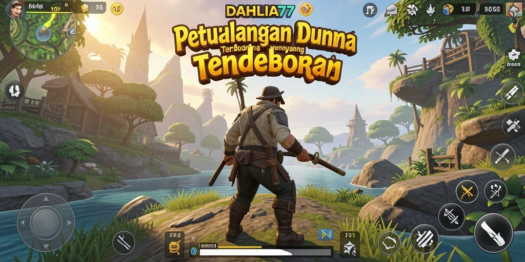 Tangkapan layar DAHLIA77 menampilkan suasana dunia terbuka yang menakjubkan.