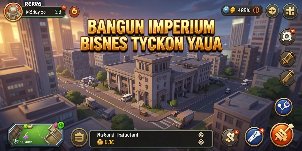 Tampilan gameplay R6R6 yang menampilkan pengelolaan bisnis yang seru.