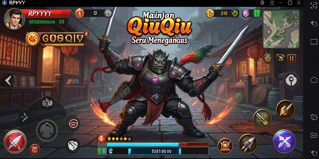 Tampilan gameplay mendebarkan dalam RPYYY QiuQiu.